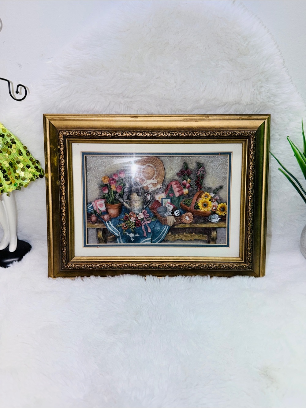Framed Floral Still Life 2D Thick Chunky Wall Art in Gold Frame 🖼️